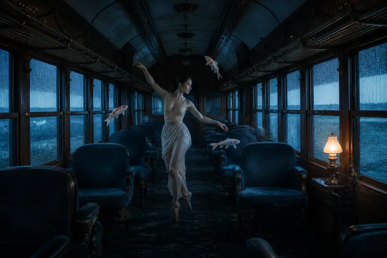 Opening frame for the example clip “Porcelain Koi Train”